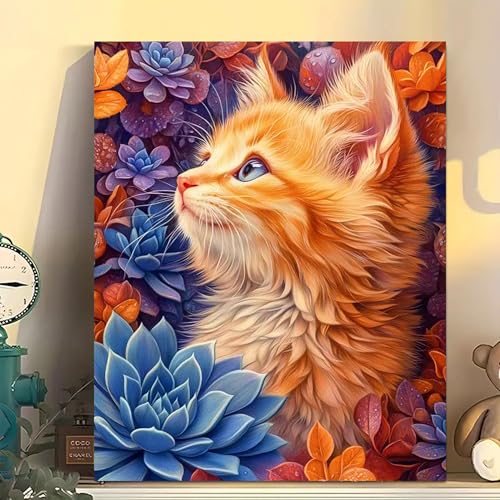 Arttoplus Cat Paint by Numbers Kit for Adults Beginner 16x20 inch - color: MT22586-US