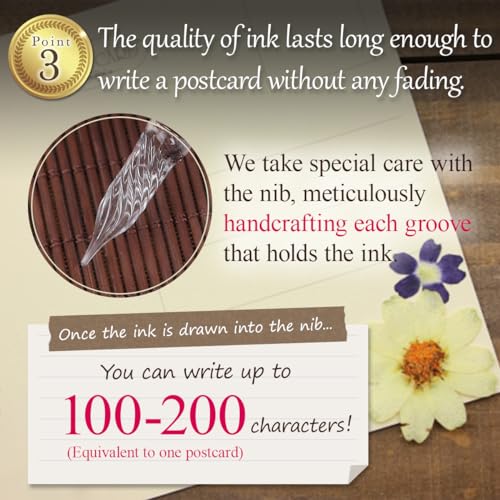 Glass Pen Wood Wooden Pen Fountain Pen Luxury japan brand (Light Brown)