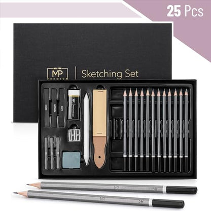 Mr. Pen- Drawing Sketching Pencil Set, 25 pcs, Graphite Pencils (10B-6H) - size: 25 pcs