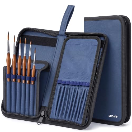 DUGATO Short Brush Holder & Organizer, Canvas Case 5.4 x 10.7 in, Blue - color: Blue, size: Medium 5.4x10.7 inches