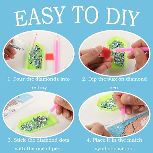 6 Pack Diamond Art Kits for Kids Teens, Diamond Painting for Kids 6X6 Inch | Cartoon Animals Diamond Painting Kit for Kids Beginners, Gem Art Easy DIY Kids' Mosaic Kits Jewel Art Girls Boys Dots Crafts - color: DPKK-3