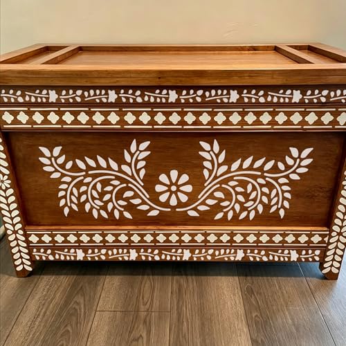 Floral Border Corner Stencils for Crafts Furniture Stencil Reusable Art Paint Stencils for Painting on Wall Stairs Fabric Table Chair Cabinet - style: Furniture