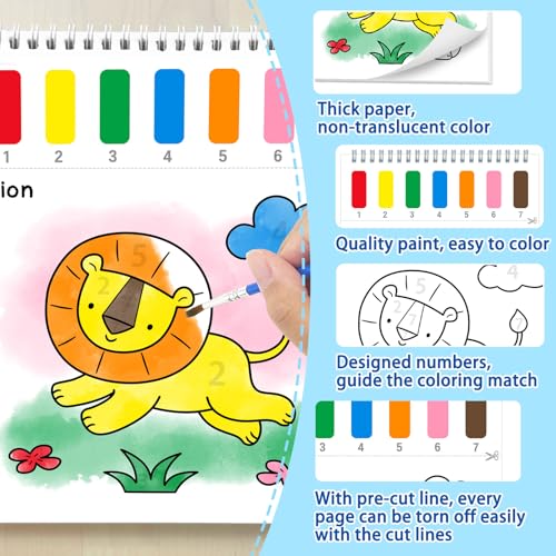 Paint with Water Coloring Books for Kids & Toddlers(Animal) | Mess Free Watercolor Painting Set, Water Color Painting Book,Craft Art Kit, Boys & Girls Birthday Gift, Travel Activity Toy - style: Animal A