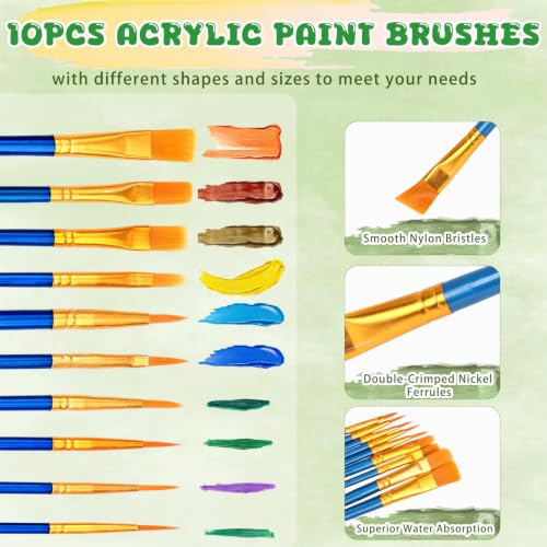 Painting Kit 2 Person Acrylic Art Set with Canvas, Easel, Brushes & Paints, DIY Creative Gift for Beginners - color: 2 Set Painting Kit