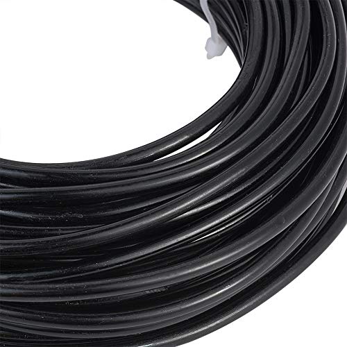 52 Feet 4mm Black Aluminum Wire Bendable Metal Craft Wire for Beading Sculpting Jewelry Making - color: Round-Black, size: 4mm