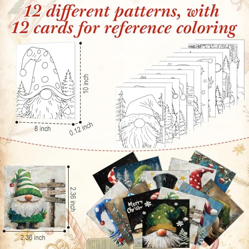Sherr 12 Pcs Pre Drawn Canvas for Adults,Xmas Gnome,8 x 10 Inch - size: 8 x 10 Inch, style: Xmas Gnome