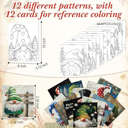 Sherr 12 Pcs Pre Drawn Canvas for Adults,Xmas Gnome,8 x 10 Inch - size: 8 x 10 Inch, style: Xmas Gnome