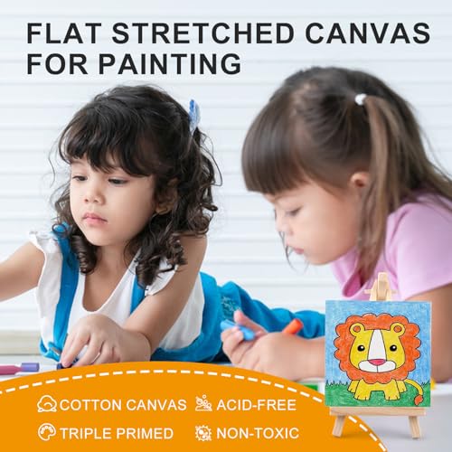 ESRICH Small Stretched Canvas for Painting 6x6 inch, 2/5''Profile Art Primed 8 Pack Canvases for Painting, Cotton Small Professional Blank Paint Canvas for Kids and Art Supplies, for Acrylics, Oils. - style: 8 Packs Stretched Canvas - 6*6in