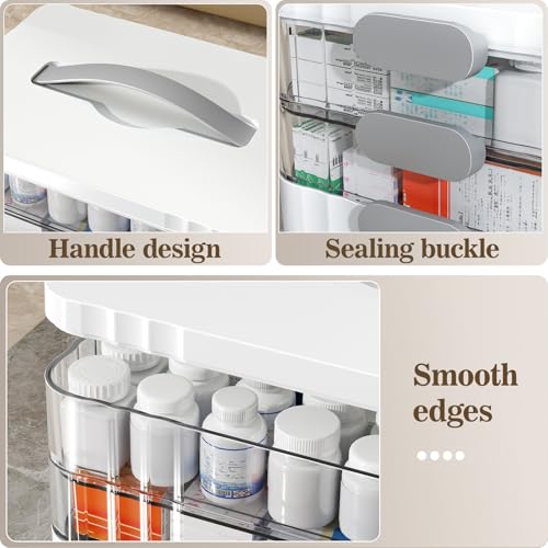ARSTPEOE 3-Tier Medicine Organizer - Portable Medicine Cabinet with Handle - size: Extra Large 3 Tier