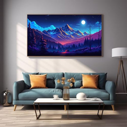 DDGEMART Diamond Painting Kit, 5D Full Drill Moonlight Mountain Night Starry Sky Landscape Art for Adults & Beginners, Large 28x16 inch - color: Mountain Landscape