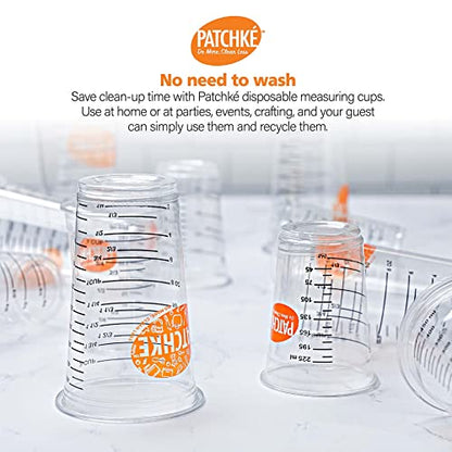 16 Oz - 2 Cup 450 ML - Disposable Measuring Cups - Plastic Graduated Mixing Cups - for Mixing Resin/Epoxy, Paint, Cooking, Baking and Crafts (12 pack) - size: 16 OZ - 12 pack