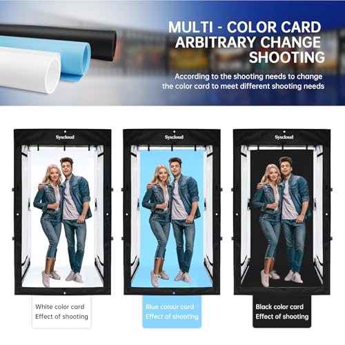 Photo Studio Light Box, 47"x39"x78" Professional Dimmable Shooting Tent Kit with 640 LEDs Lights & 3 Kinds Double-Sided Color Backgrounds for Large Product Photography - size: 47 x 39 x 78 inches