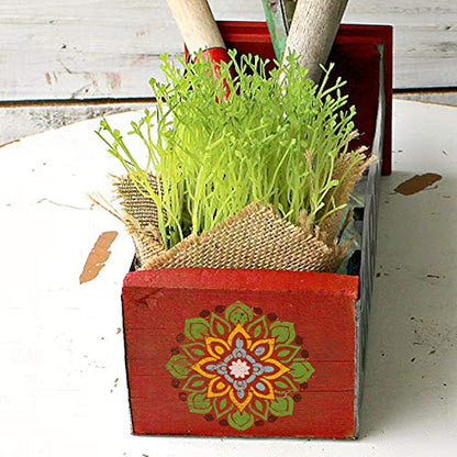 DLY LIFESTYLE Mandala Stencil for Painting on Wood, Canvas, Paper, Fabric, Walls and Furniture - Flower Stencil - 6x6 Inches - DIY Art and Craft Reusable Stencils - Wall Stencil - color: Mandala 6"x6"