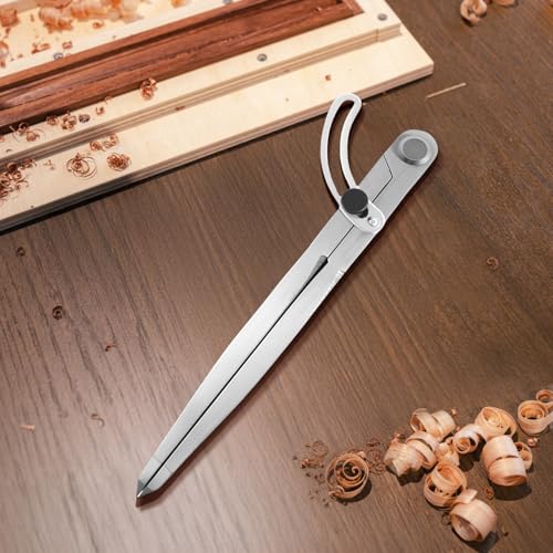 6 inch Metal Compass Scribe, Alloy Professional Woodworking Compass with Wing | Metal Divider, Compass Geometry Tool, Metal Leather Work Scribe Tool Woodworking Drafting Carpenter Compass for Geometry - size: 6 inch without pencil holder