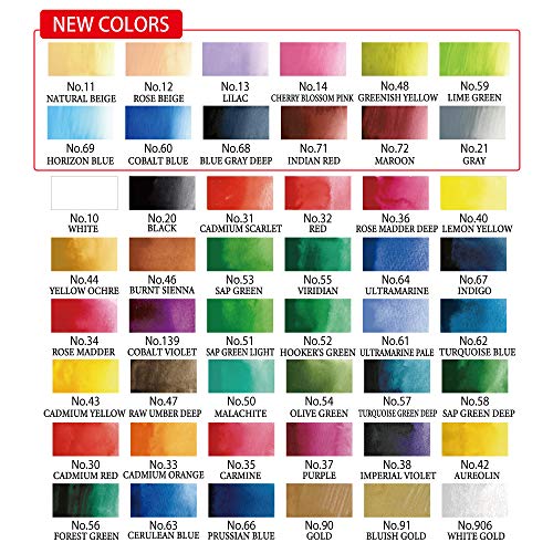 Kuretake Gansai Tambi Watercolor Paint Set, 48 Colors, Made in Japan - style: 48 colors