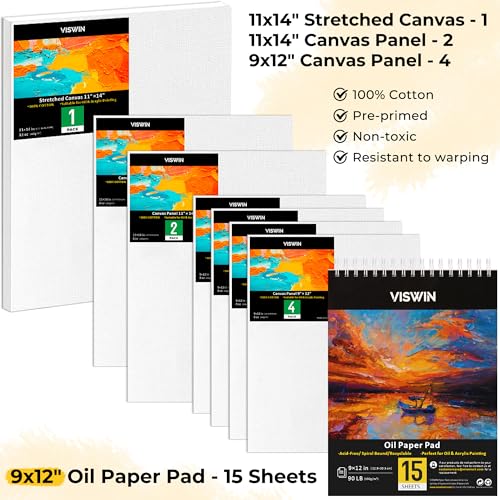 VISWIN Deluxe Oil Paint Set with Beech Wood Easel Box, Advanced Painting Kit with Paint Brush, Canvas, Palette, Oil Cup, Brush Washer, Pencils, Art Supplies, Painting Set for Adult, Artist, Beginners