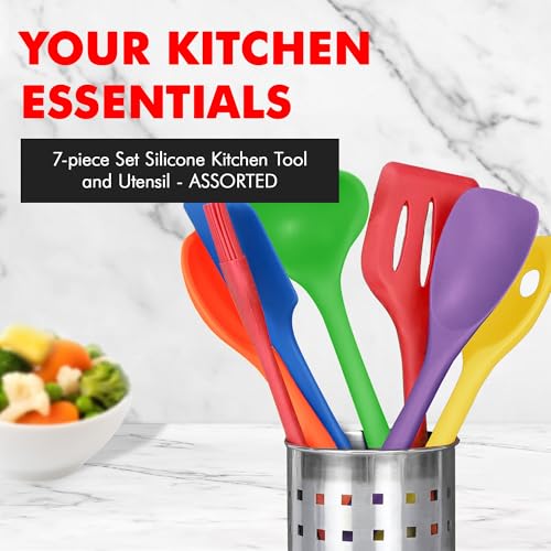 Chef Craft Premium Silicone Kitchen Tool and Utensil Set, 7 Piece, Assorted - color: Assorted, size: 7 Piece Set