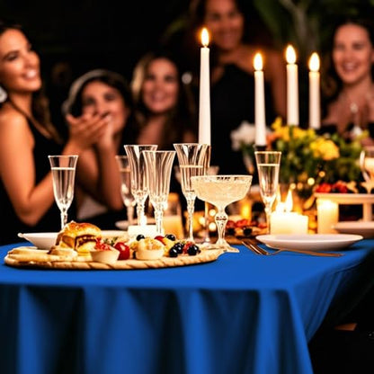 54IN X 160FT Plastic Table Cover Roll with Cutter Box, Cut to Size Plastic Table Cloths for Parties, Birthday, (Blue, 54"x1920") - color: Blue, size: 1920" x 54" (Rectangular)