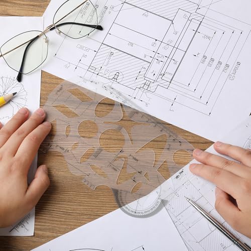 Mr. Pen- Geometric Drawing Template | Mathematical Functions Plastic Template Plastic, Shape Stencils for Drawing