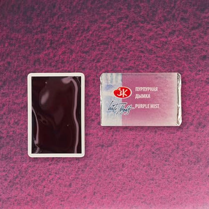 White Nights Extra Fine Artists Grade Professional Granulated Watercolor 398 Purple Mist 2.5 ml Full Pan By Nevskaya Palitra - color: Purple Mist