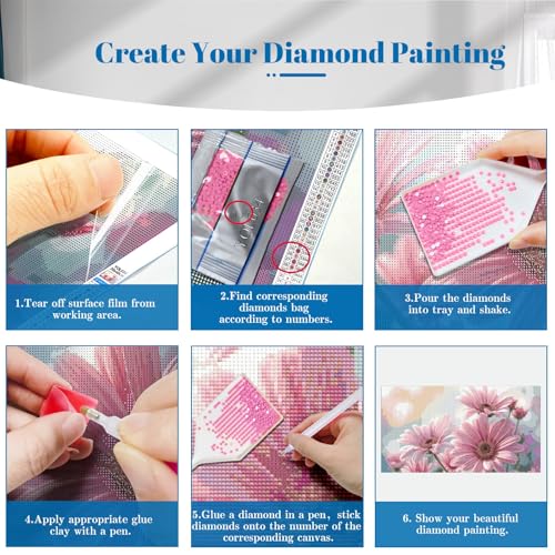 YOYA Large Diamond Art Kits for Adults, Flowers, 27.5 x 15.7 Inch - color: Flowers 034