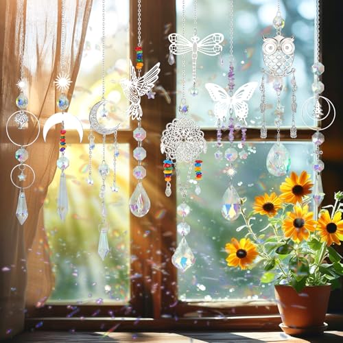 DIY Suncatcher Kit 460pcs Sun Catchers Supplies Arts and Crafts for Adults | Hanging Prism Sun Catcher with Crystals Ball Indoor Window Home Outdoor Garden Wedding Birthday Party Festival Decor Gifts