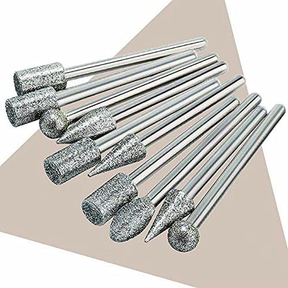 20Pcs 120-Grit Diamond Grinder Bit Stone Carving Set 1/8" Shank
