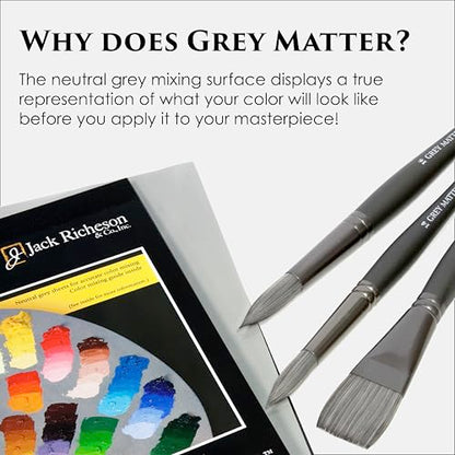 Jack Richeson Grey Matters Disposable Paper Palette 12” x 16”, 2 Pack, Includes 2 Palette Knives - color: Midtone Grey 2 Pack + Palette Knife