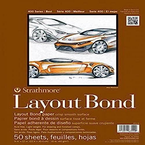 Strathmore 400 Series Glue Bound Layout Bond Pad, 19 X 24 inches, 16 lb., White, 50 Sheets (411-19) - size: 19x24