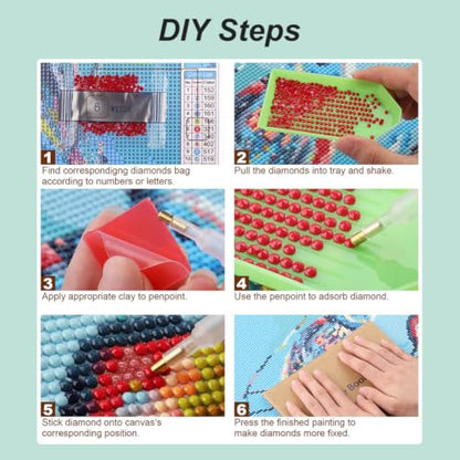 hill froeistung 5D Colorful Fish Diamond Art Painting Kits for Adults - color: HF-A051