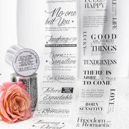 PET Tape Stickers for Scrapbooking Supplies, Lettering Stickers for DIY - color: Romance
