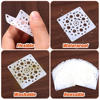 60pcs Mandala Stencils for Painting, Mandala Dotting Templates (Style 1) | 2x2 Inch Reusable PET Crafts Art Drawing Stencil for Rocks Wood Furniture Canvas Fabric Decoration DIY Projects - style: C