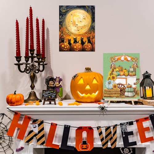 Sherr 12 Pcs Pre Drawn Canvas for Adults,Halloween,8 x 10 Inch - size: 8 x 10 Inch, style: Halloween