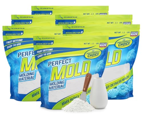 Perfect Mold Alginate Molding Material, Non-Toxic Mold Making Powder for Life Casting, Hand Casting, Baby Footprints, Face & Body Molds, USA Made, 6 x 1.5 lb Bag - size: 9Lb
