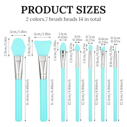 Silicone Brush Applicator Kit,14 Pcs Resin Brush for Crafts Makeup