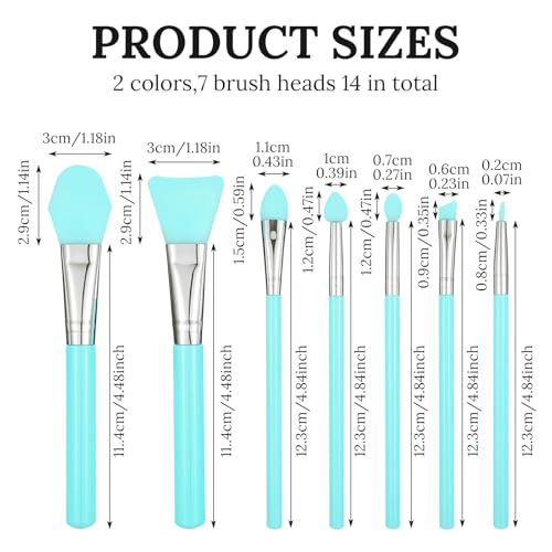Silicone Brush Applicator Kit,14 Pcs Resin Brush for Crafts Makeup