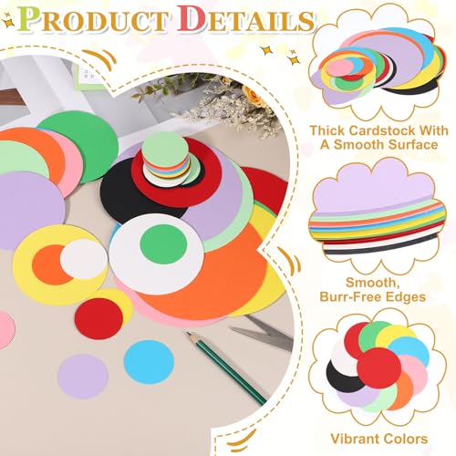 PATIKIL 60 Sheet Circle Card Stock, 3 Inch Round Cutouts Paper Thick Cardstock Coaster for DIY Craft Projects Printing Supplies Bulletin Board Decor, White/Yellow/Red | Cutouts Paper Coaster for Office Supplies DIY Craft Projects Classroom Printing Bullet