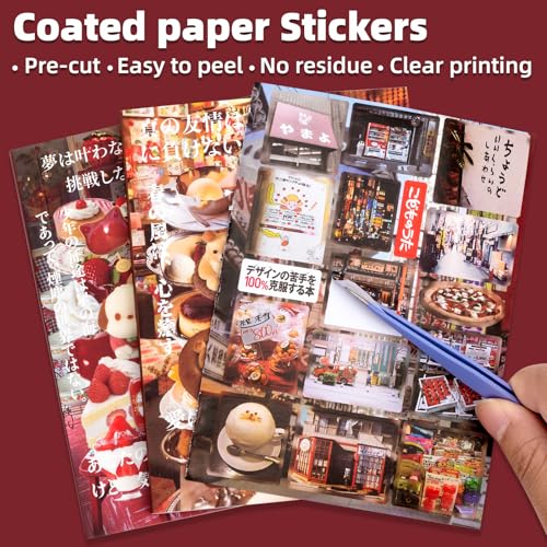 Japanese Food Style Sticker Scrapbooking Supplies for Junk Journal, 40 Sheets Stickers TZ013003 - color: Food Style