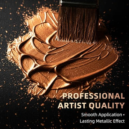 Falling in Art 33.8 Oz Heavy Body Copper Metallic Acrylic Paint, Non-Toxic | Art Craft Paints for Canvas, Wood, Clay, Fabric, Metal, Furniture - color: Copper