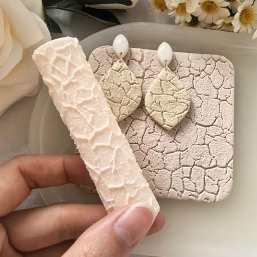 HOBBIESAY 1PC Cobblestones Polymer Clay Texture Roller 3D Printed Rollers for Clays Modeling Embossing Earring Maker Roller Pottery Textures Rollers Polymer Clay Crafts for Creating Clays Texture - color: Blanched Almond