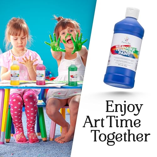 Washable Paint for Kids, 16 Oz Bottle Washable Tempera Paint, Paint for Schools, Classroom Student Paint, Non-Toxic Kids Paint Set Finger Paint - (Orange) - color: Orange