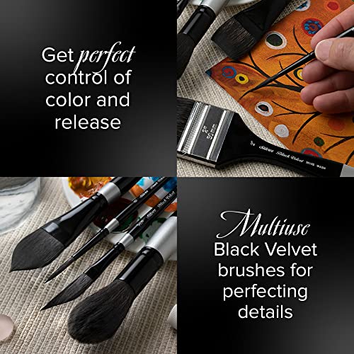 Silver Brush Limited Susan Louise Moyer Specialty Watercolor Set, 3pc | Round, Oval Short Handle, Soft Fine Point Synthetic and Squirrel Mix Bristle, Superb Paint Absorbency, Smooth Strokes - color: Master Specialty Set