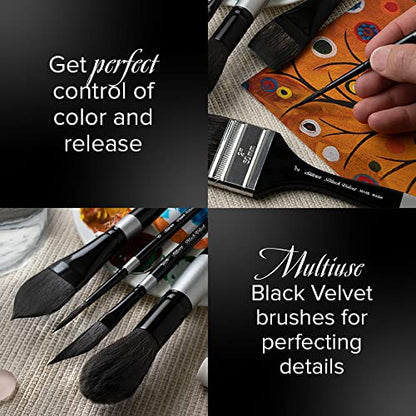 Silver Brush Limited Susan Louise Moyer Specialty Watercolor Set, 3pc | Round, Oval Short Handle, Soft Fine Point Synthetic and Squirrel Mix Bristle, Superb Paint Absorbency, Smooth Strokes - color: Master Specialty Set