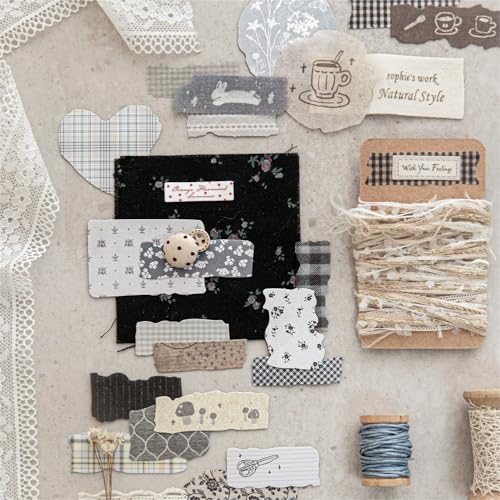 300 PCS Textured & Rice Paper Scrapbook Paper,Retro Aesthetic Mixed Decorative Paper Kit for DIY Crafts Art Photo Album Collage Planner Junk Journal Bullet Journal Card Making Notebook