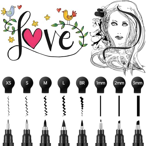 GETHPEN Calligraphy Brush Pen Set, Black Archival Ink for Hand Lettering - color: Black