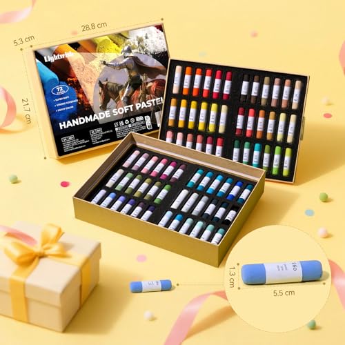 LIGHTWISH Soft Pastels Set for Artists, Beginners & Adults | Vibrant Drawing Pastel Sticks for Art Sketching & Shading