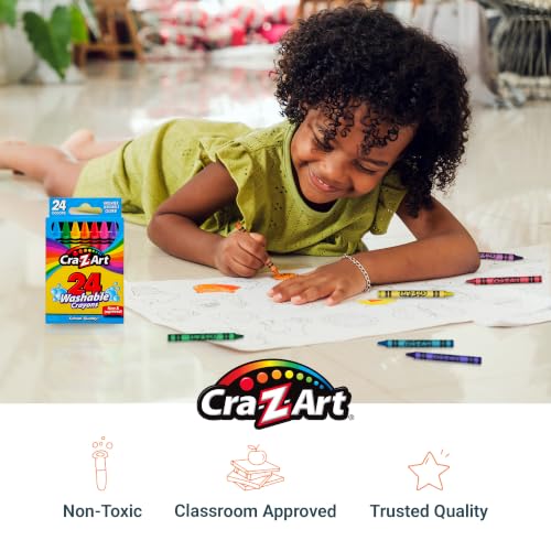 Cra-Z-Art Bulk Crayons, 24 Packs of 24 Count Washable Crayons, School Supplies, Classroom Supplies, Teacher Bulk Pack - size: 24 Count (Pack of 24)