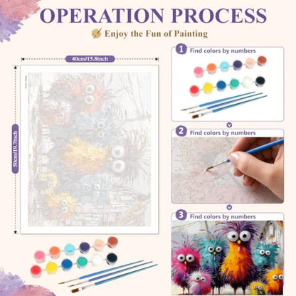 Funny Chicken Paint by Numbers Kit On Canvas for Adults Beginners 16x20In - color: PB502-1