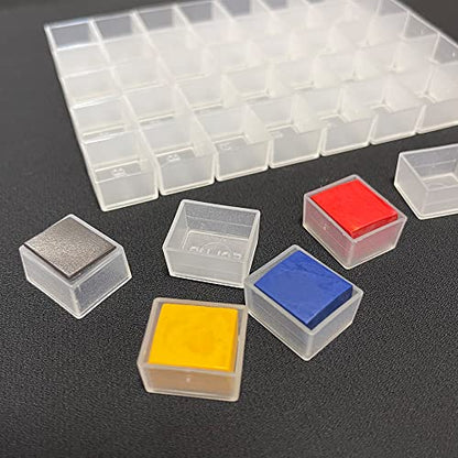 150PCS Transparent Watercolor Half Pans, Empty Paint Pans | Clear Plastic Half Pans for Watercolor, Gouache, Oils, DIY Palettes, Paint Refills, Paint Mixing Storage, Custom Palettes - style: 150Pcs Transparent Half Pans
