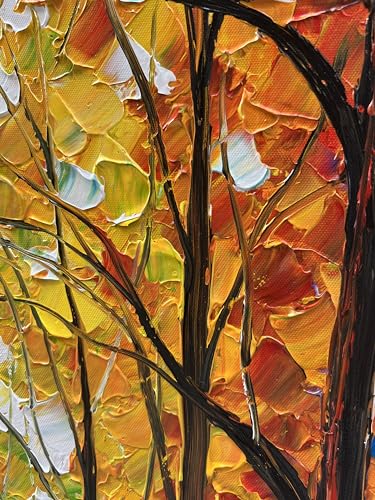 Art Hand-Painted Romantic Landscape Oil Painting Art Large Abstract Vertical Home wall Decorative Art Painting 48x24 Inch - color: Ts19